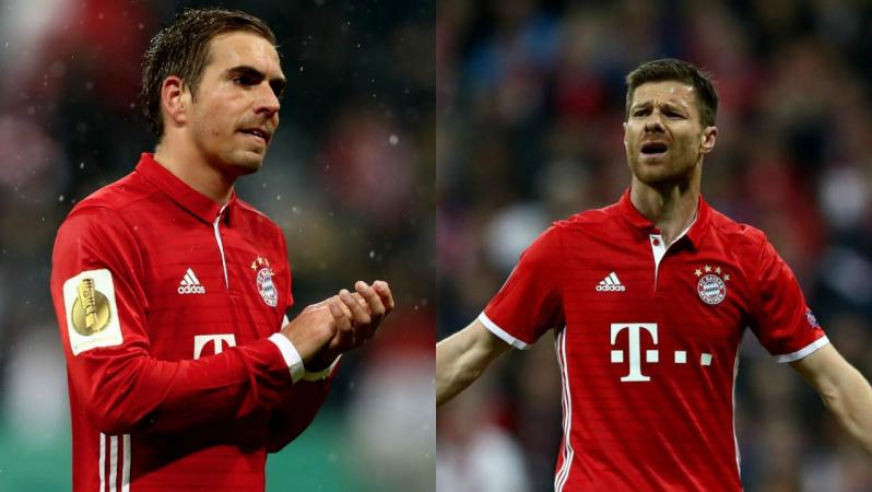 Philipp Lahm and Xabi Alonso