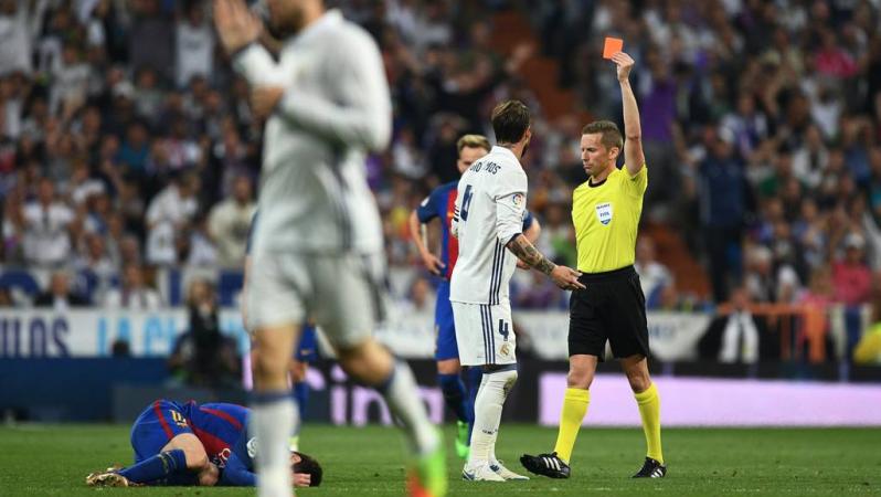 Footballers With The Most Red Cards: Sergio Ramos Red Card