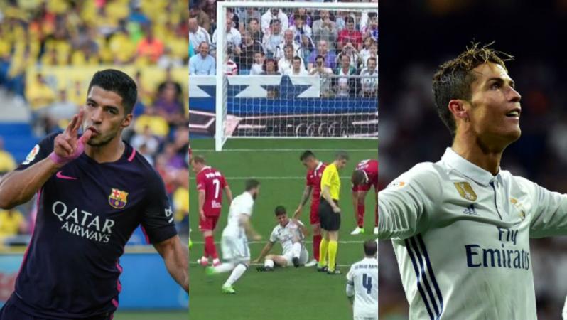 Luis Suarez, Nacho and Cristiano Ronaldo
