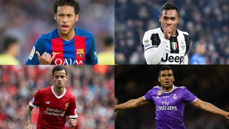 Neymar, Alex Sandro, Philippe Coutinho and Casemiro