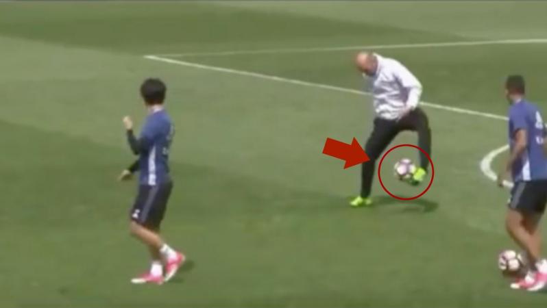Zinedine Zidane in training