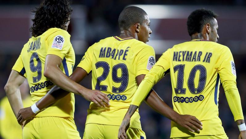 Edinson Cavani, Kylian Mbappe and Neymar