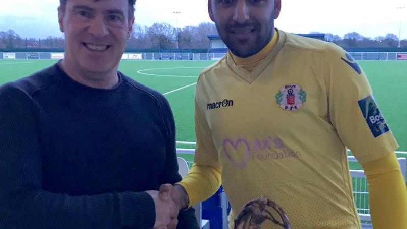 Ryan Mahal right back in goal