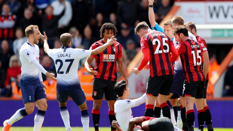 Tottenham Red Cards