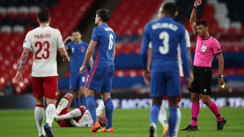 Harry Maguire Red Card vs Denmark