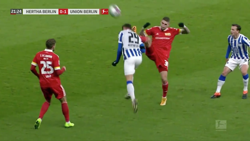 Union Berlin Red Card vs Hertha Berlin
