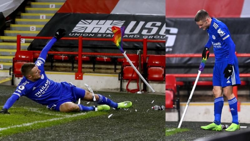 Jamie Vardy corner flag