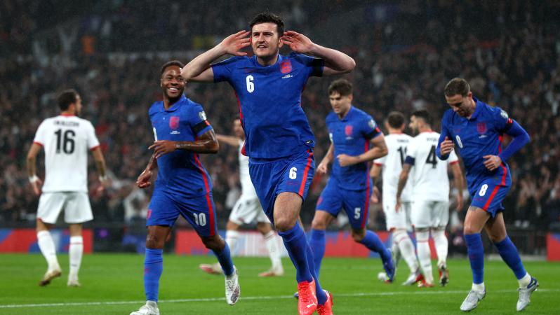 Harry Maguire Celebration vs. Albania