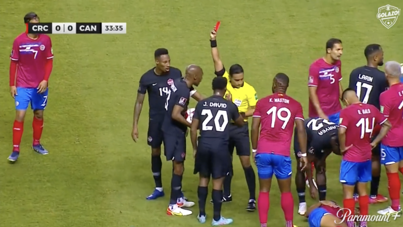 Mark-Anthony Kaye Red Card vs. Costa Rica