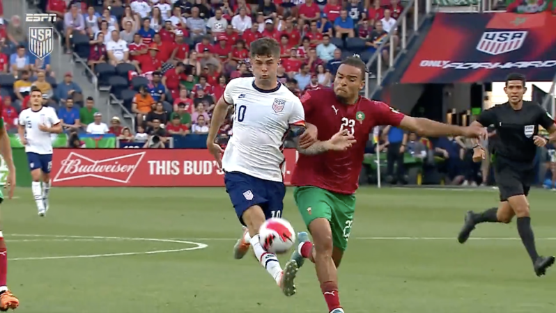 Christian Pulisic Touch vs Morocco