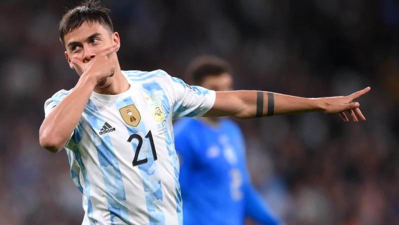 Paulo Dybala of Argentina celebrates