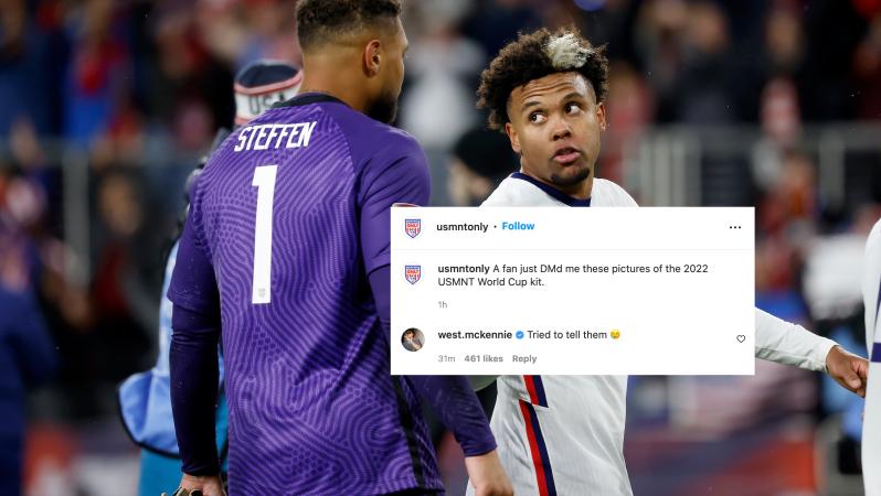 Weston McKennie comments on 2022 USMNT World Cup Jersey Leak