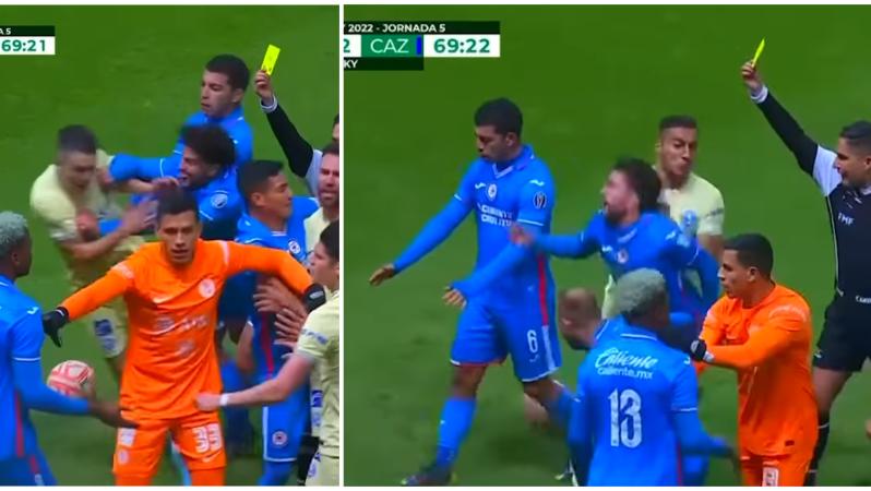 Empujón de Seba Cáceres a Nacho Rivero