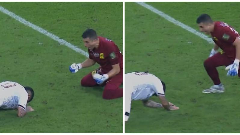 Penalty miss celebration