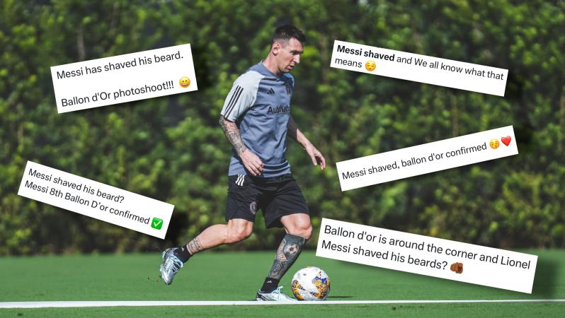 Messi shaves for Ballon d'Or