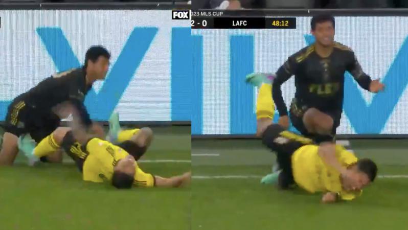 Cucho Hernandez reaction to Carlos Vela foul