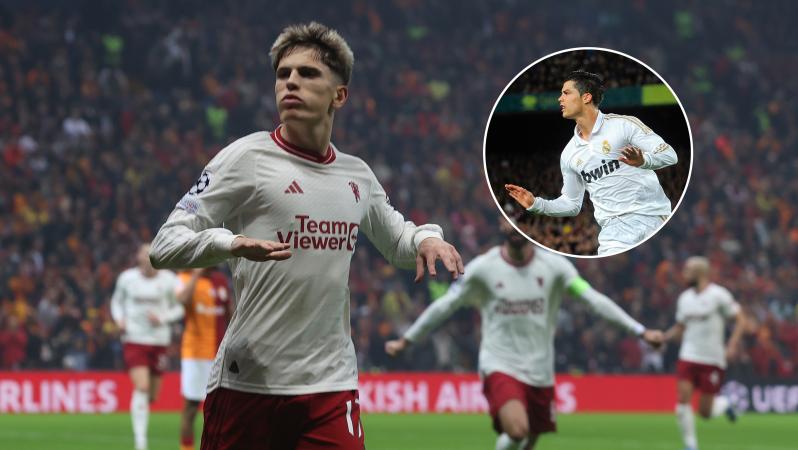 Alejandro Garnacho 'calma' celebration vs. Galatasaray