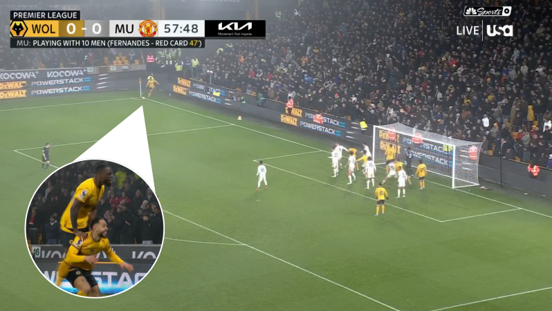 Matheus Cunha olimpico goal vs Manchester United