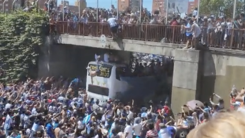 Argentina fan falls from bridge