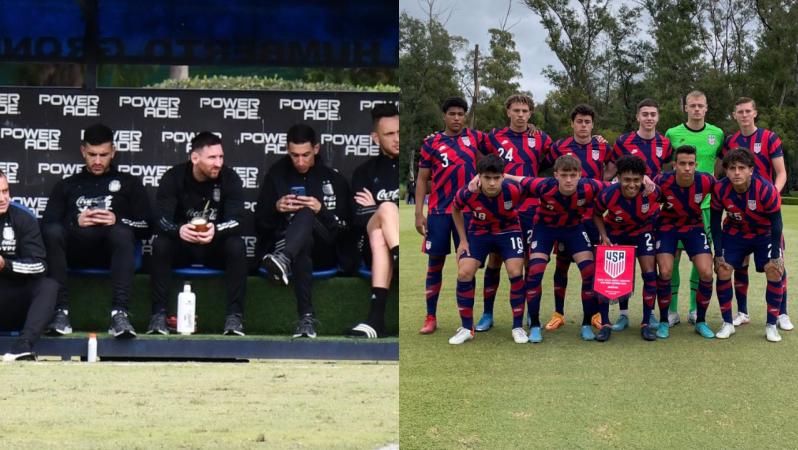 Lionel Messi watches US U-20 match