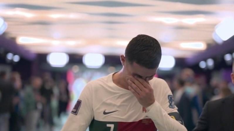 Cristiano Ronaldo crying after World Cup defeat