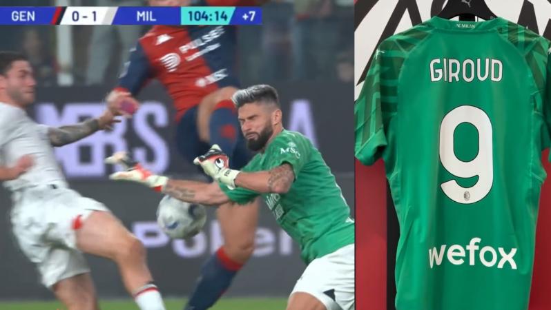 Olivier Giroud AC Milan goalkeeper jersey
