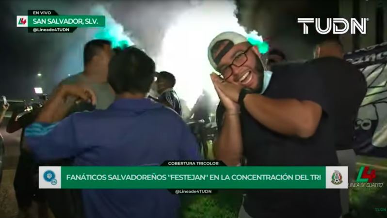 El Salvador fans outside Mexico team hotel