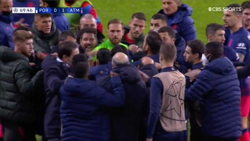 Atletico vs Porto red cards