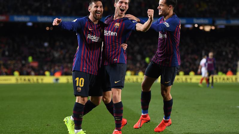 Barcelona sixth goal vs Sevilla