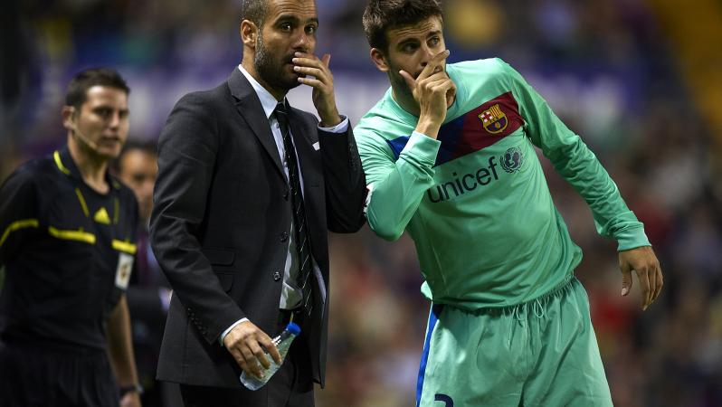 Piqué y Guardiola