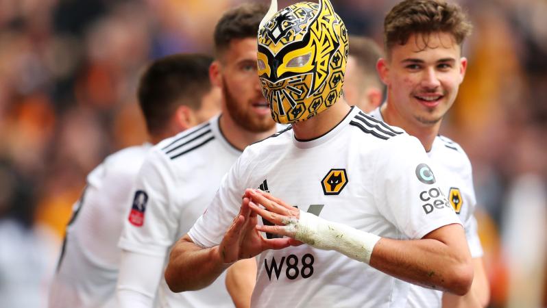 Raul Jimenez mask celebration