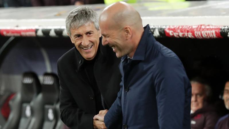 Quique Setien and Zinedine Zidane