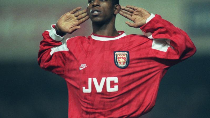 Ian Wright playing for Arsenal