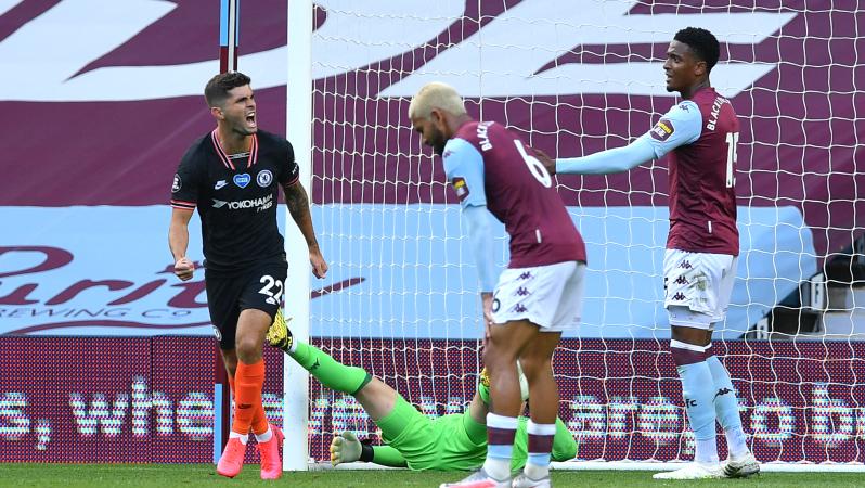 Christian Pulisic goal vs Aston Villa