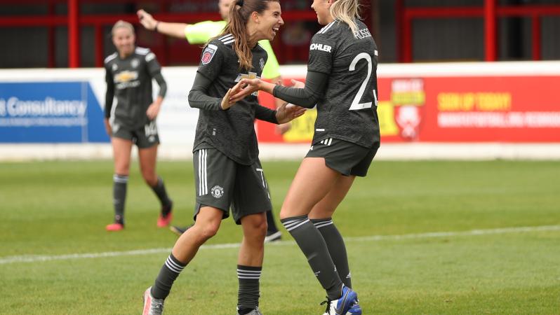 Tobin Heath celebrates her goal