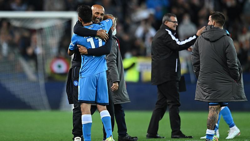 Hirving Lozano y Luciano Spalletti