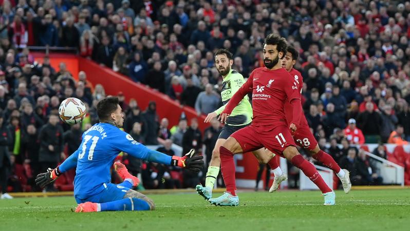 Mohamed Salah scores against Man City