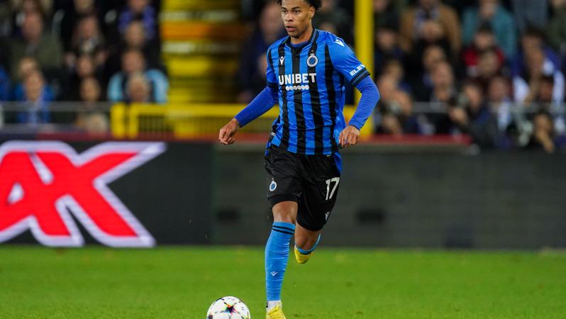Tajon Buchanan playing for Club Brugge in the 2023-24 Champions League