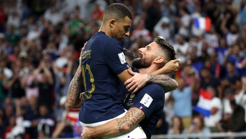 Kylian Mbappe and Olivier Giroud