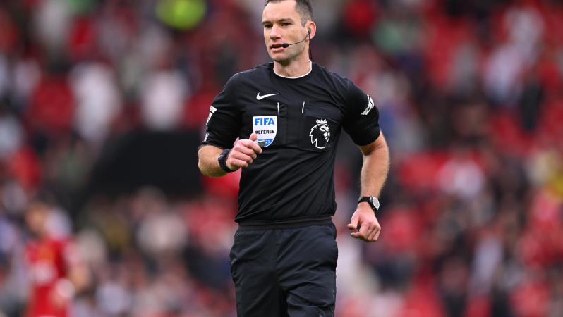 Jarred Gillett during Manchester United and Brighton & Hove Albion at Old Trafford