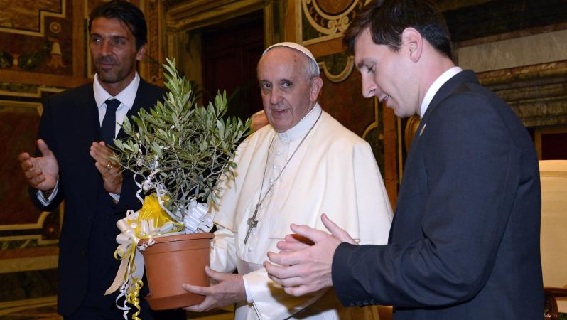 Pope Francis and Lionel Messi