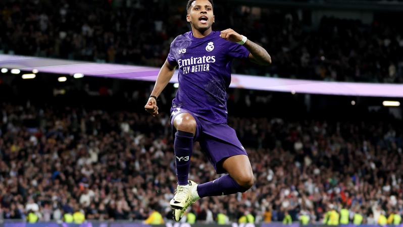 Rodrygo celebrates goal against Athletic Bilbao