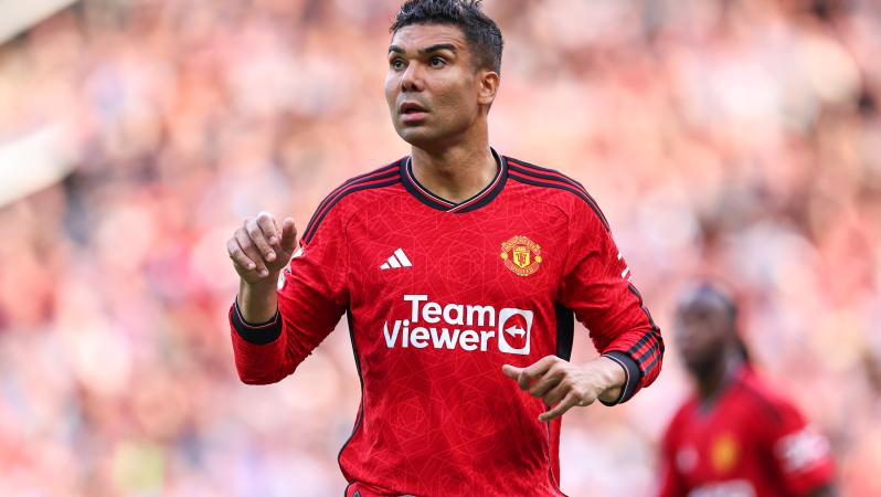 Casemiro looks on against Arsenal at Old Trafford