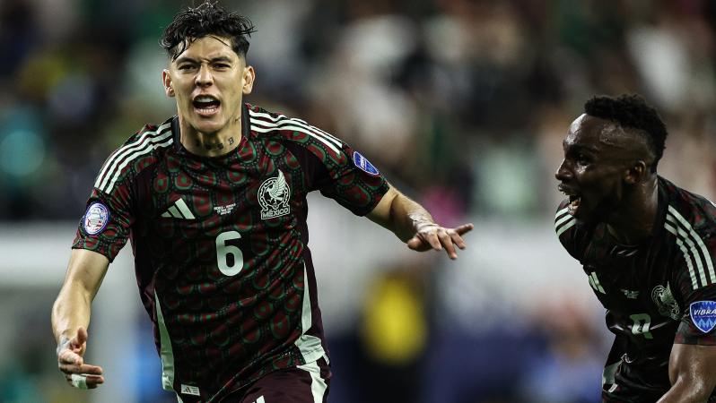 Gerardo Arteaga celebrates after scoring against Jamaica in 2024 Copa América