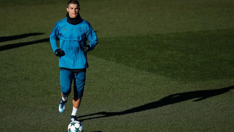 Cristiano Ronaldo training with Real Madrid in 2017