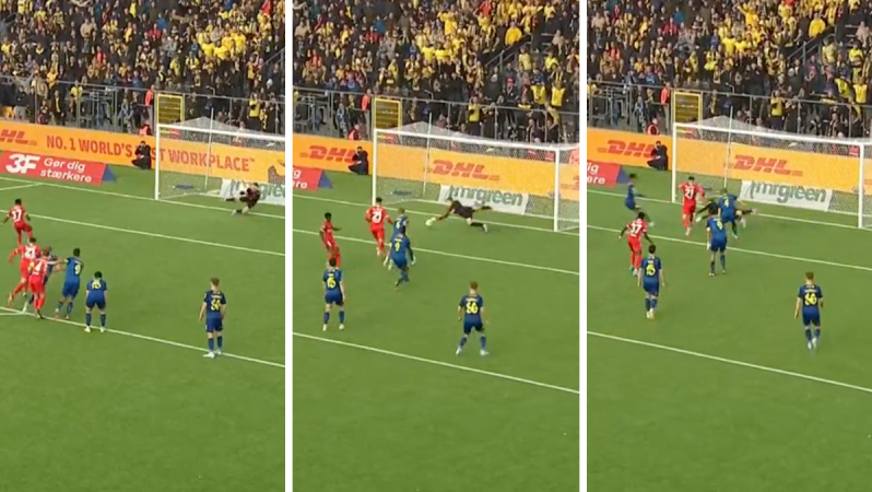 Goalkeeper Mads Hermansen triple save