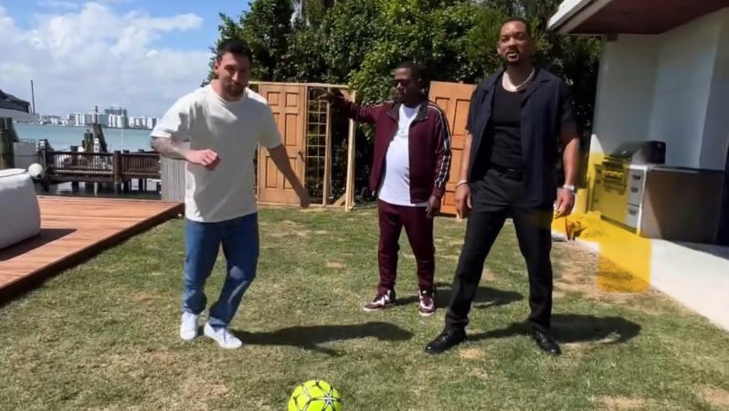 Lionel Messi along with Will Smith and Martin Lawrence in Bad Boys promo video