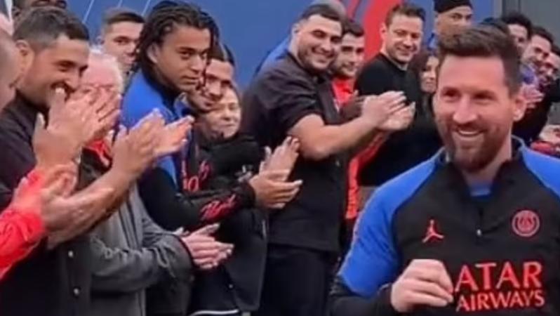 Ethan Mbappé gives Messi a death glare