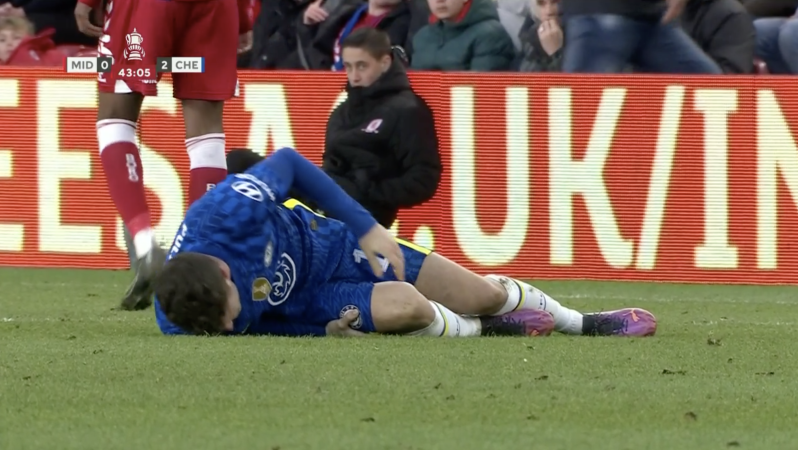 Pulisic Injury vs Middlesbrough