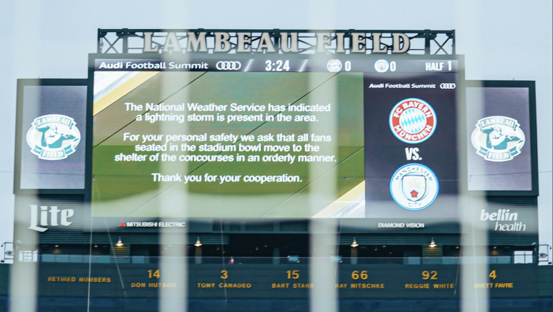 Manchester City vs Bayern Weather Delay